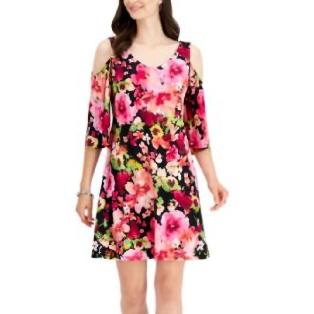 Connected Apparel Pink Cut Out A-line Sundress